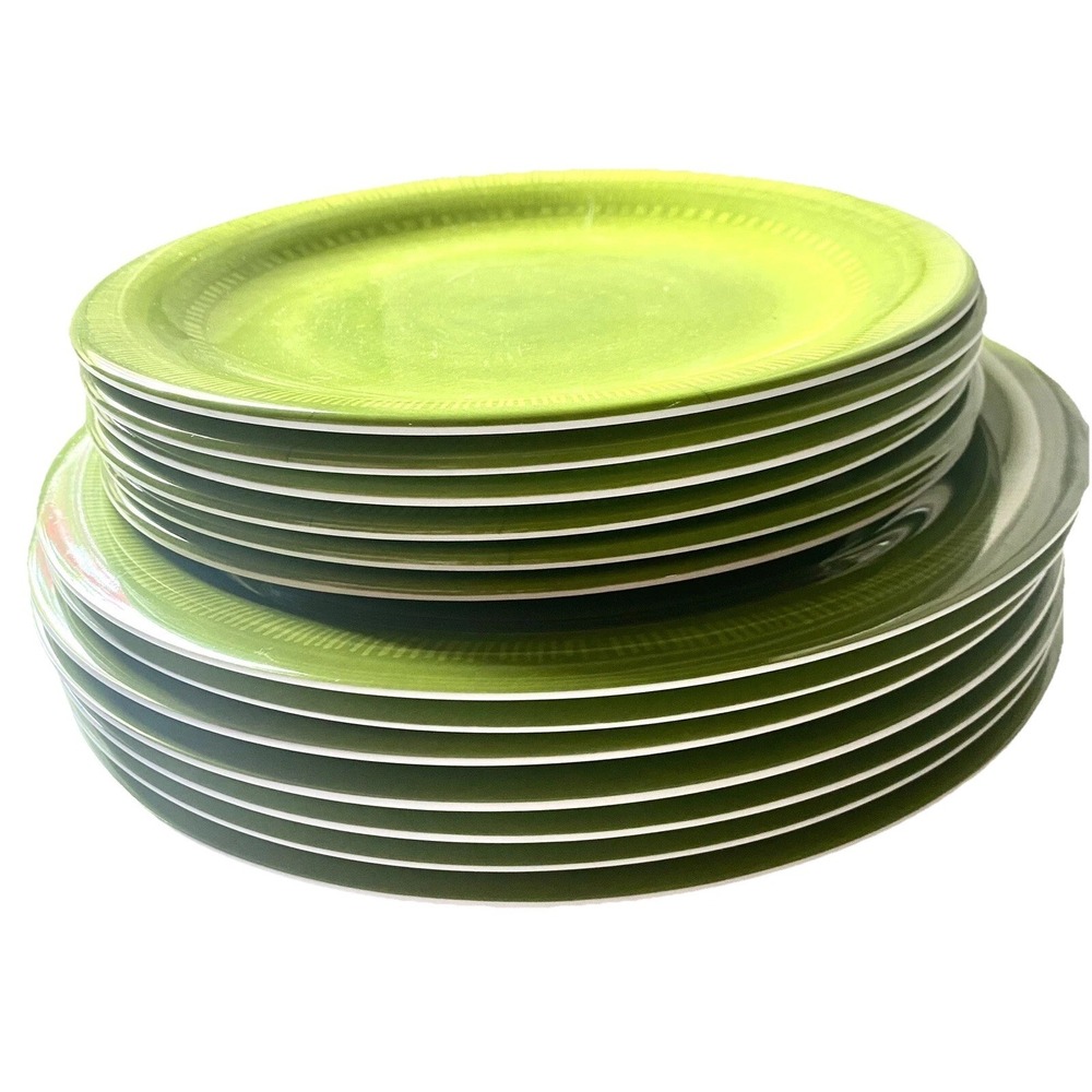 Melamine Plates Bed Bath & Beyond Green 7 Dinner 6 Salad Lightweight Poolside